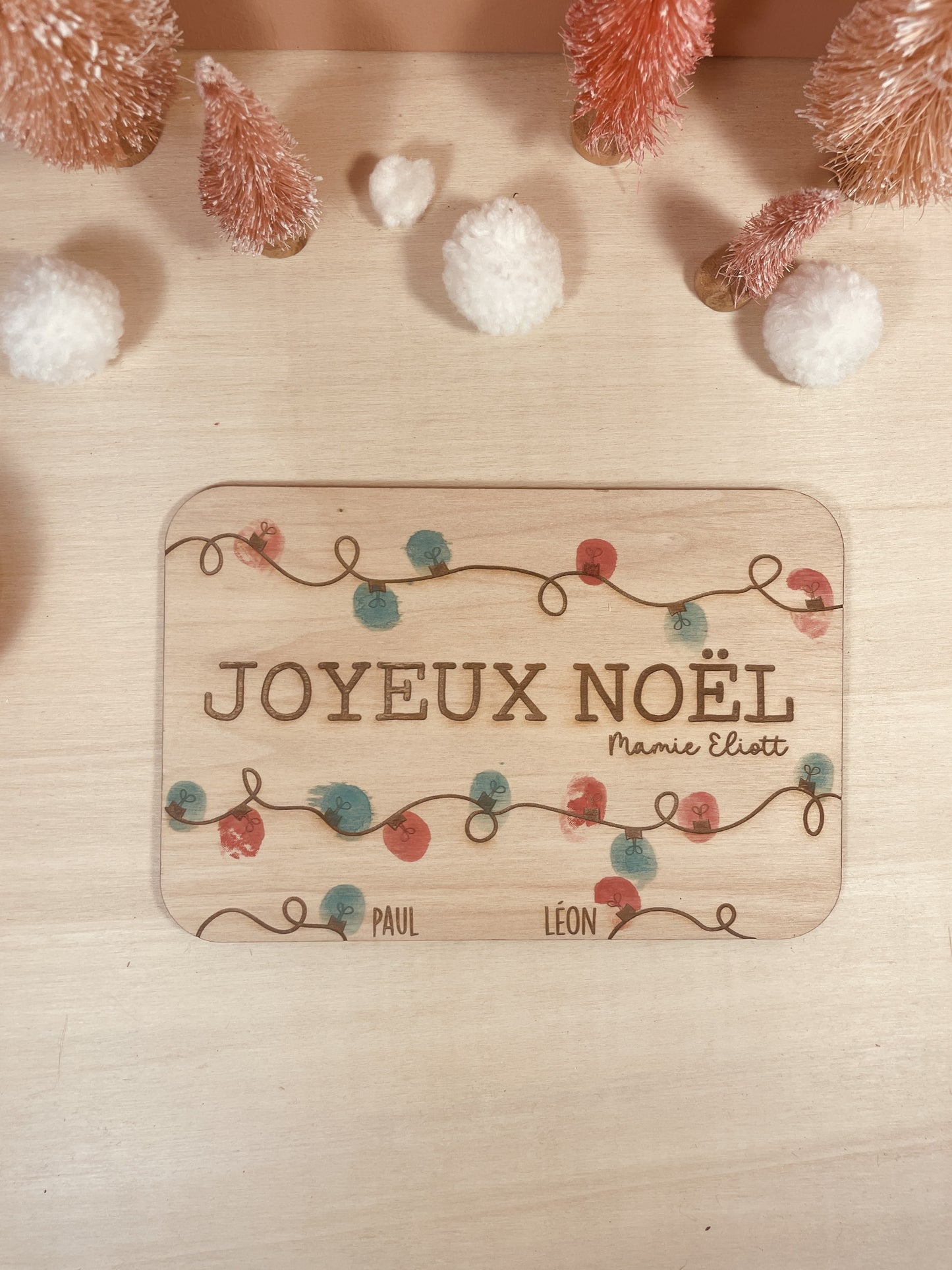 CARTE À EMPREINTES DE NOËL - PERSONNALISABLE