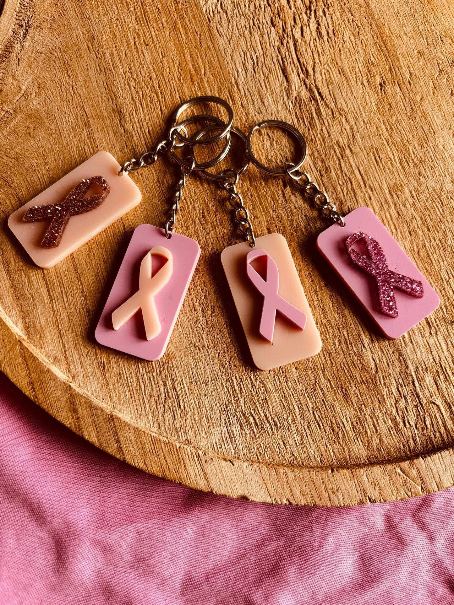 PORTE-CLEFS RUBAN -OCTOBRE ROSE