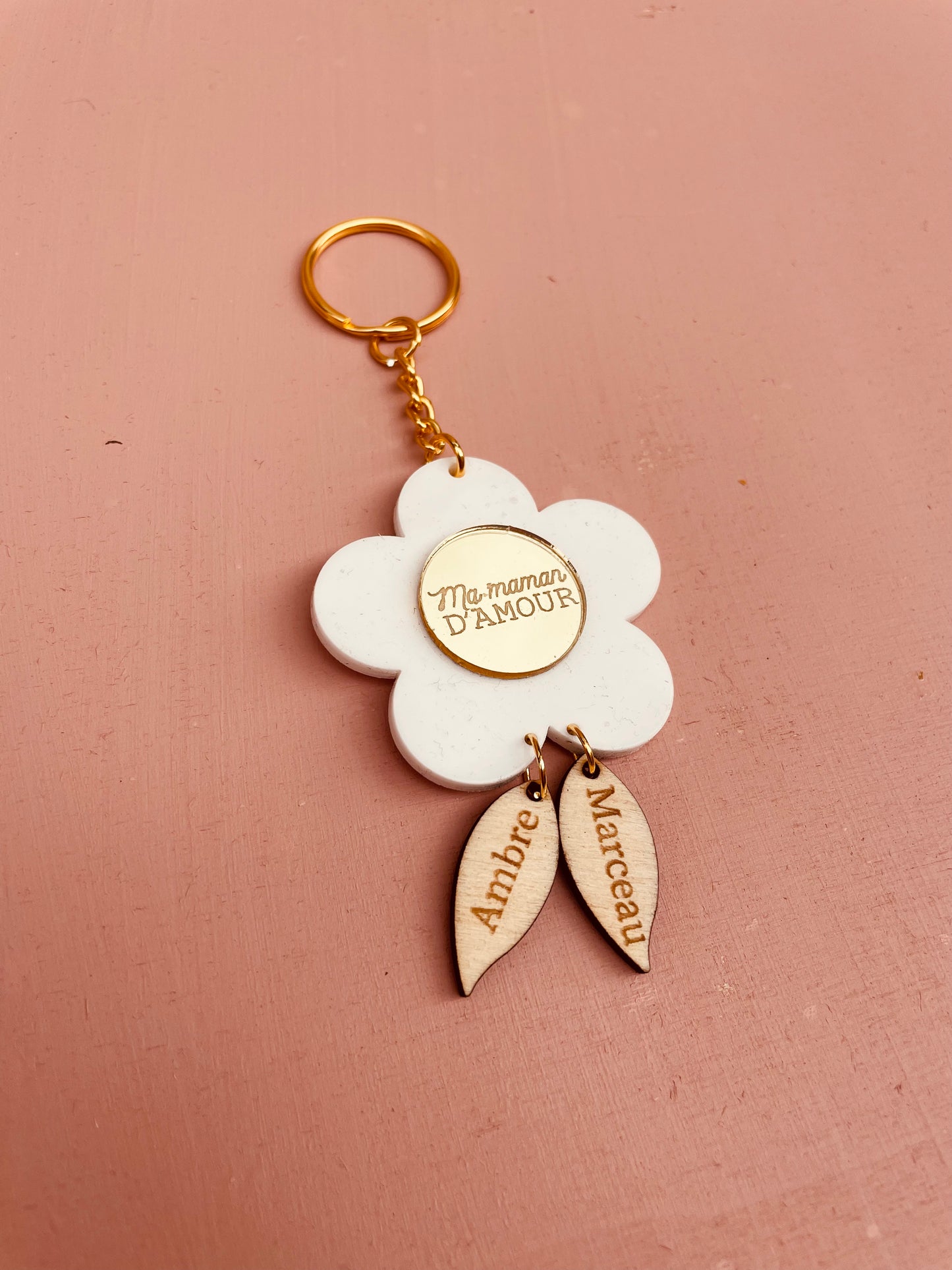 PORTE-CLÉS FLEUR - MAMAN
