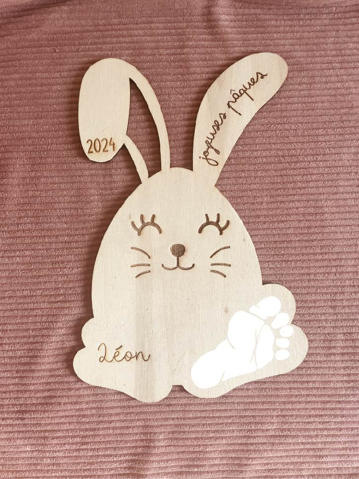 LAPIN EMPREINTE BÉBÉ - PERSONNALISÉE