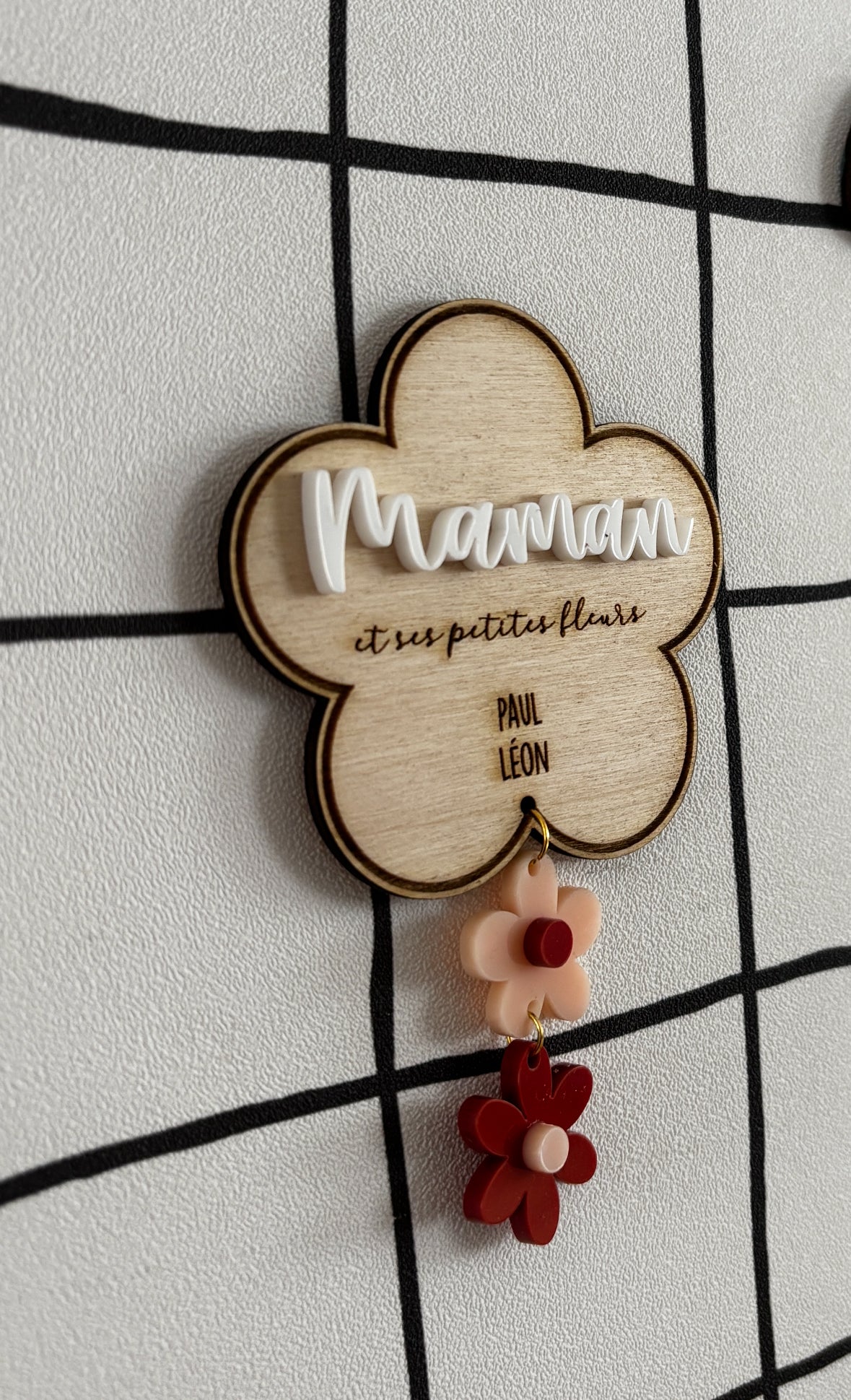 MAGNET MAMAN ET SES PETITES FLEURS - PERSONNALISABLE