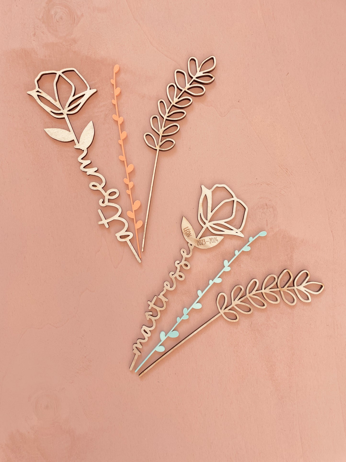 LOT DE TROIS FLEURS - PERSONNALISABLE