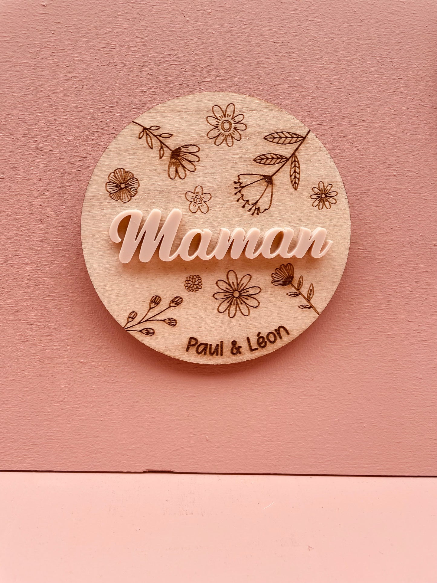 MAGNET FLORALE PERSONNALISABLE - MAMAN