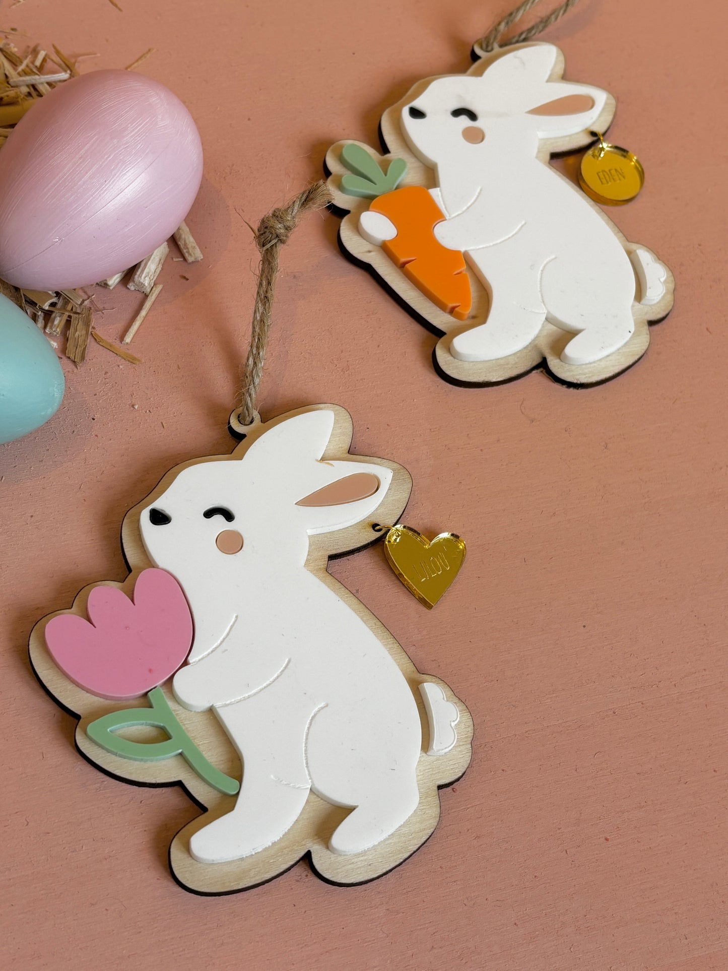 SUSPENSION LAPIN DE PÂQUES - PERSONNALISÉE