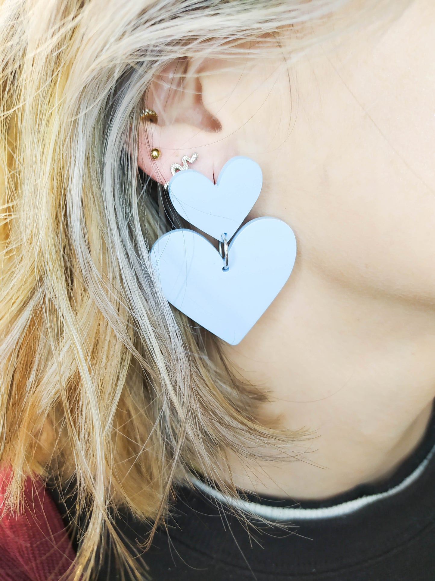 BOUCLES D'OREILLES - COEURS PLEIN