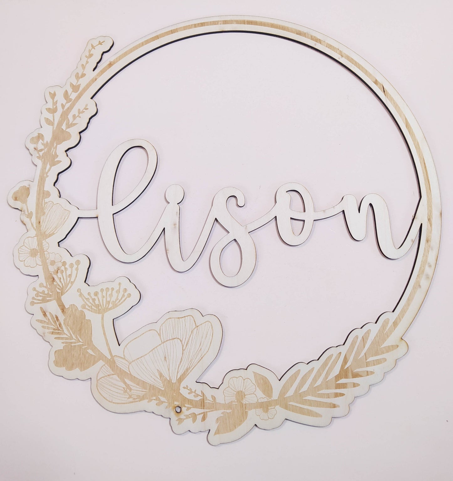 COURONNE DE FLEURS GRAVÉS - PERSONNALISABLE