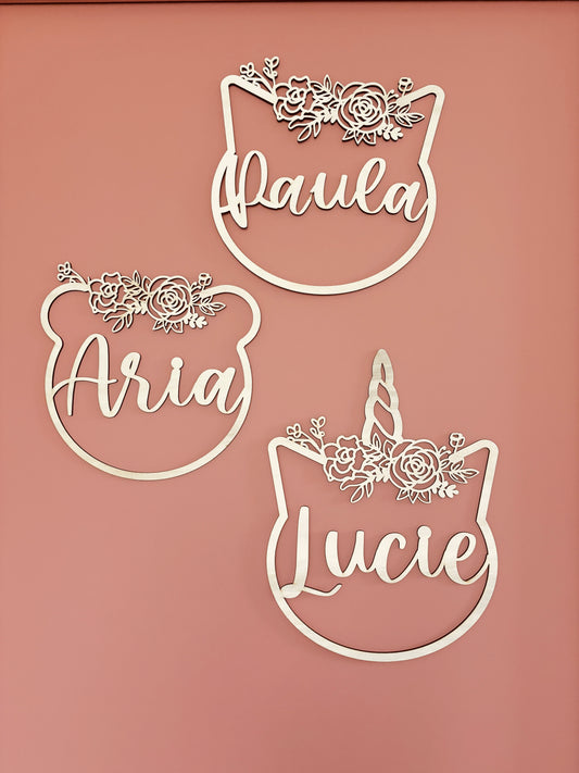 COURONNE ANIMAUX FLEURIES- PERSONNALISABLE