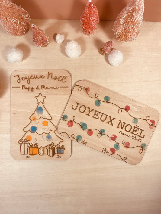 CARTE À EMPREINTES DE NOËL - PERSONNALISABLE