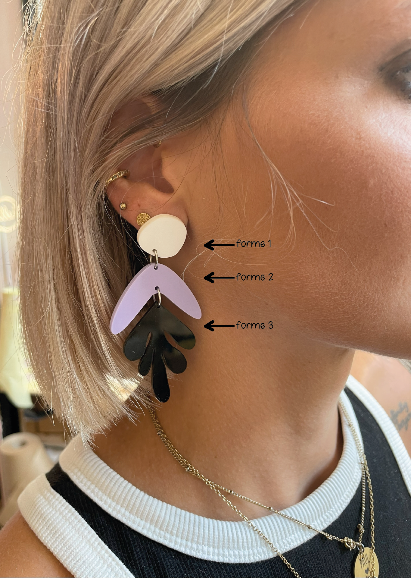 BOUCLES D'OREILLES - FORME FEUILLE (personnalisable)