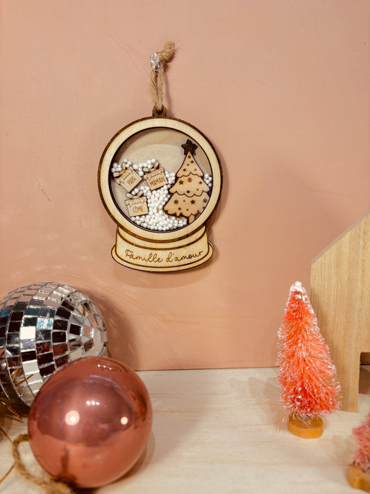 BOULE DE NOËL À SECOUER - PAYSAGE FAMILLE - PERSONNALISABLE (divers modèles)