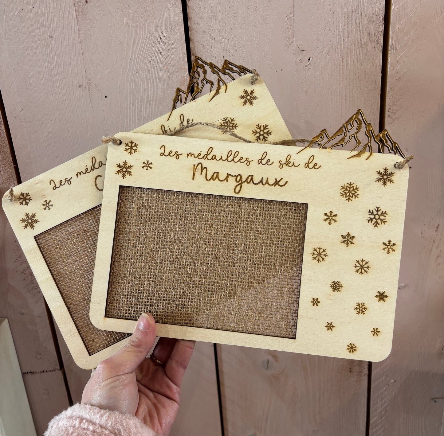 SUPPORT MEDAILLES DE SKI -PERSONNALISE