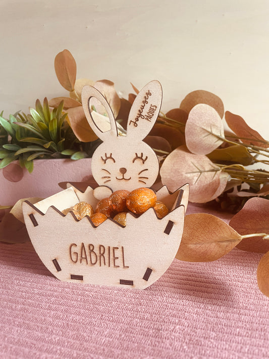 MINI PANIER POUR CHOCOLATS DE  PÂQUES - PERSONNALISÉE