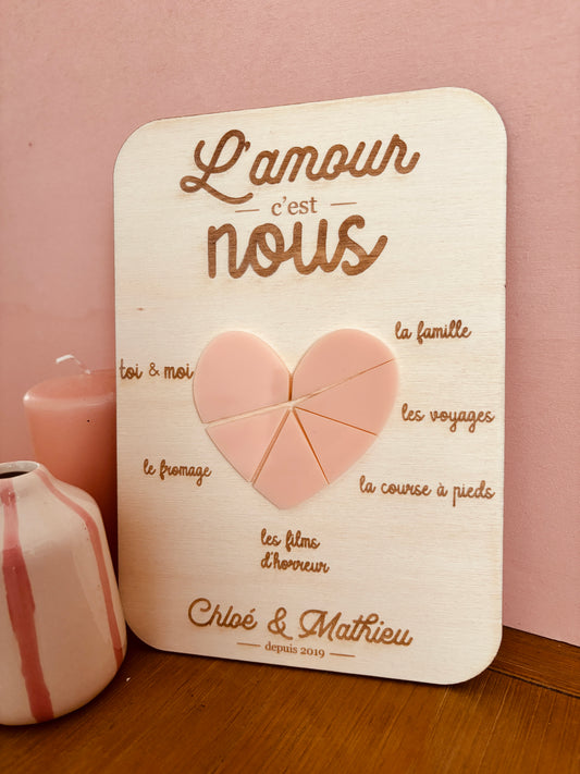 Pancarte l'amour c'est nous -personnalisable
