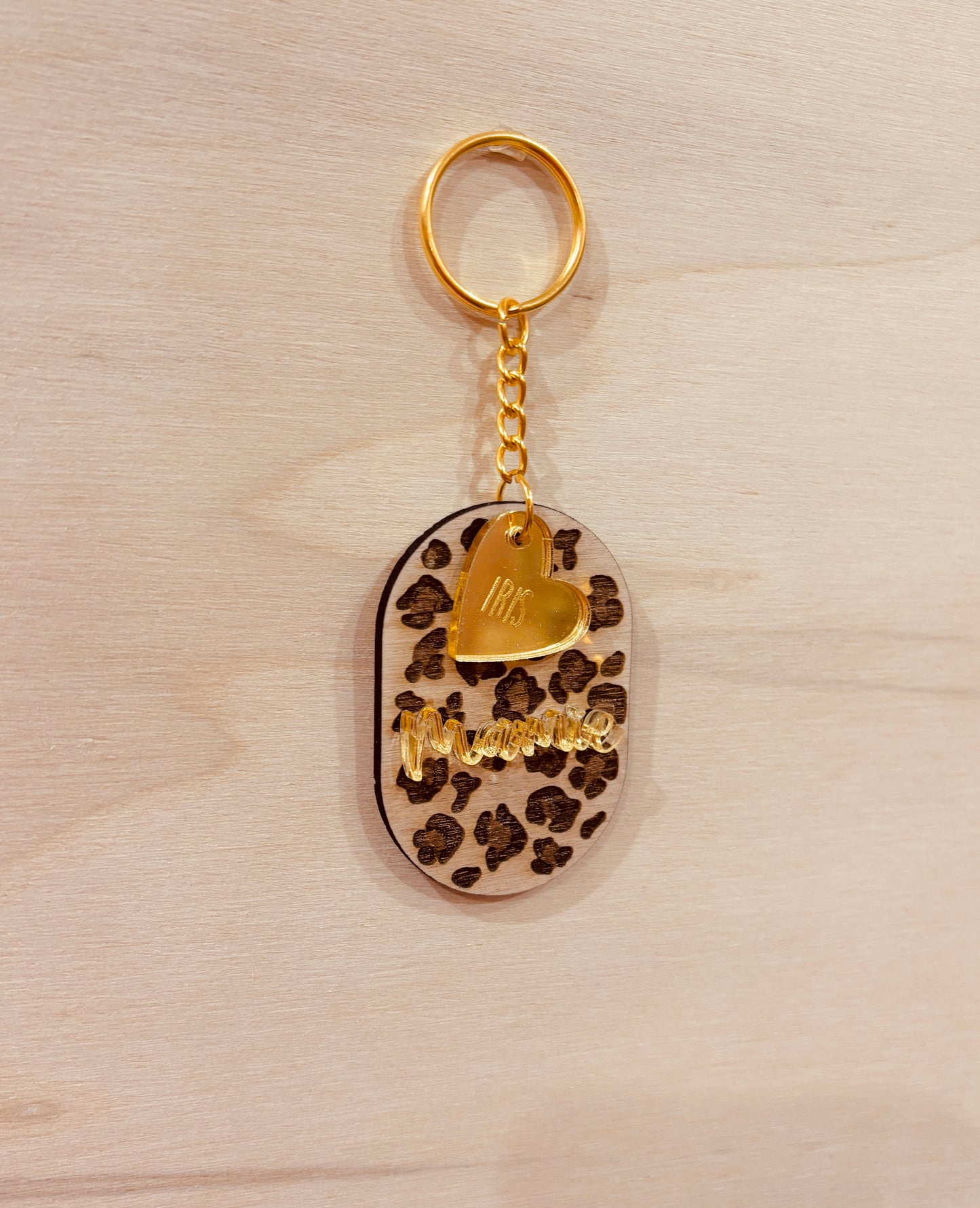 PORTE CLEFS LEOPARD- PERSONNALISABLE