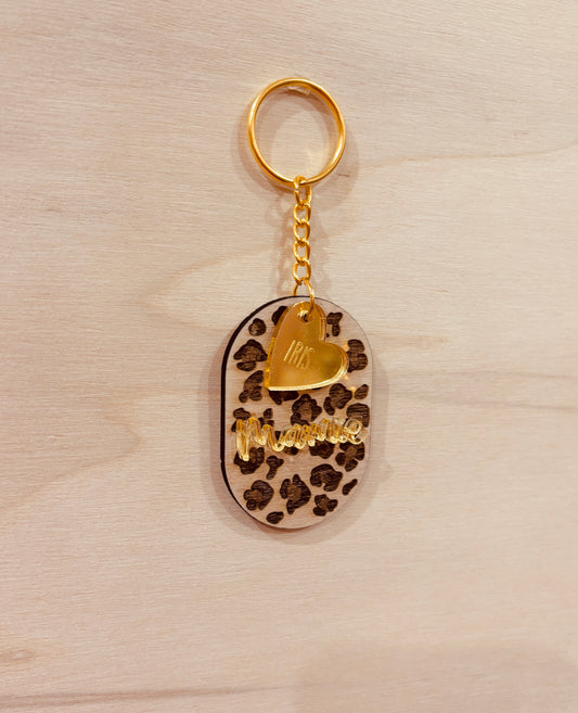PORTE CLEFS LEOPARD- PERSONNALISABLE