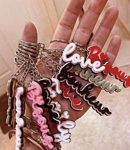 Porte clefs- FAMILY/BISOUS/LOVE/BONHEUR