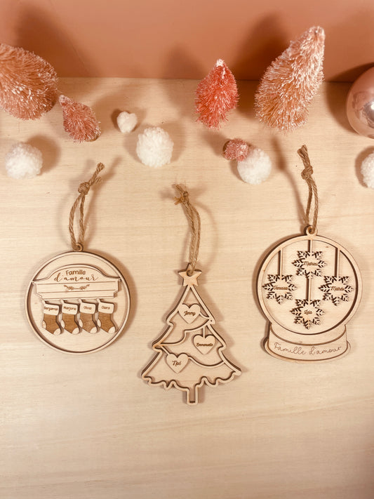 BOULE DE NOËL - FAMILLE - PERSONNALISABLE (divers modèles)