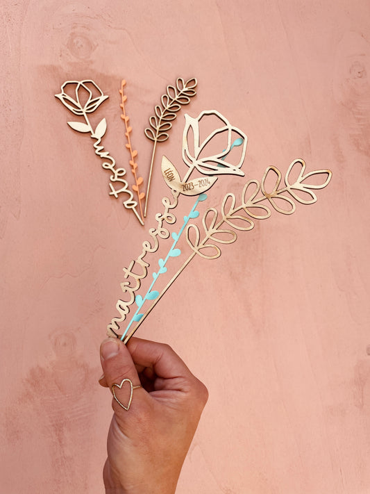 LOT DE TROIS FLEURS - PERSONNALISABLE