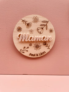 MAGNET FLORALE PERSONNALISABLE -  MAMAN