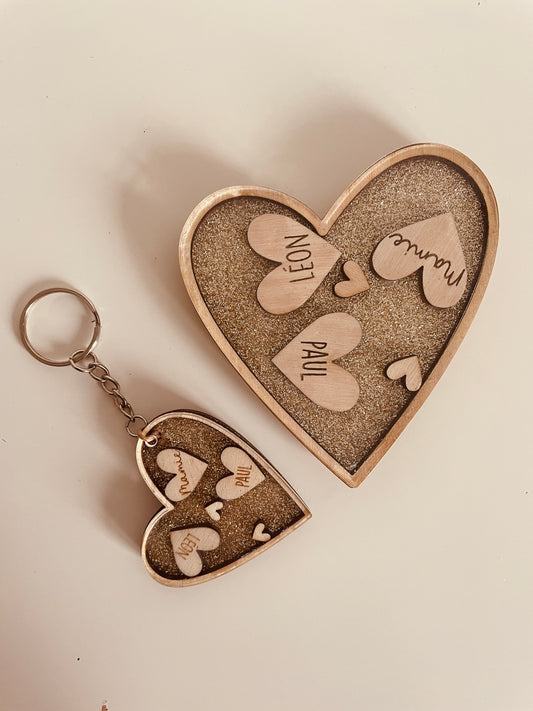 PORTE CLEFS COEUR - PERSONNALISABLE