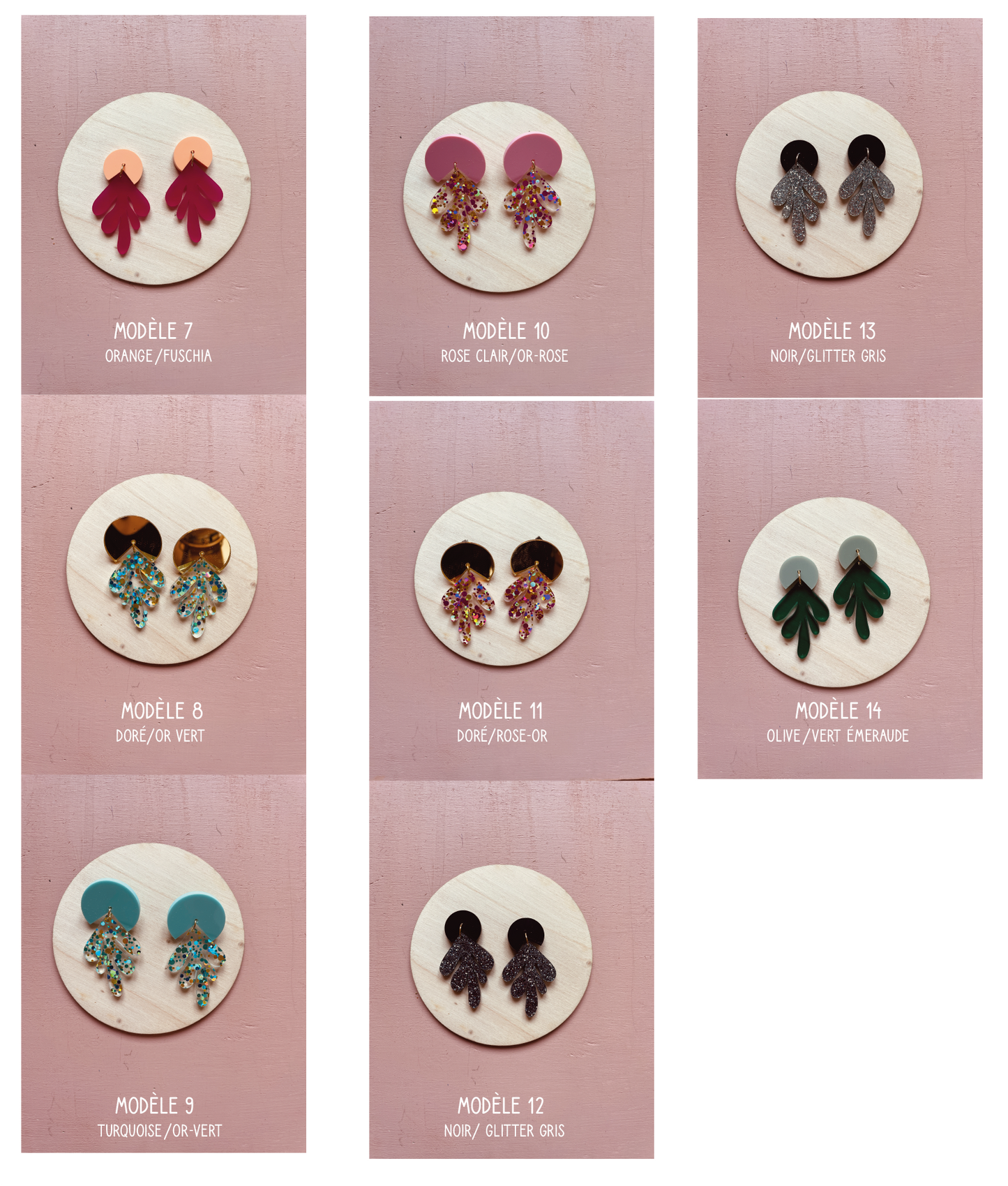 BOUCLES D'OREILLES - PETITE FEUILLE (coloris au choix)
