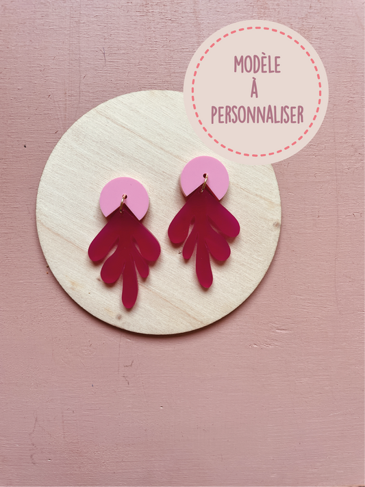 BOUCLES D'OREILLES -  FEUILLE (personnalisable)