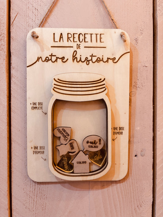 PANCARTE NOTRE HISTOIRE - AREMPLIR-PERSONNALISABLE