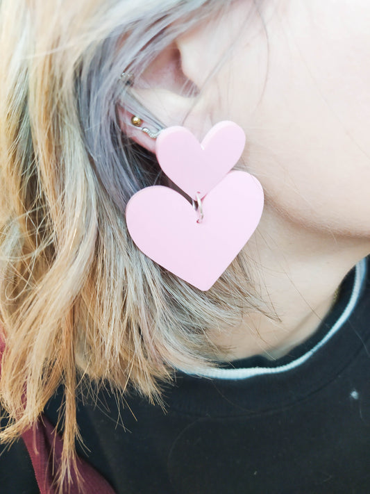 BOUCLES D'OREILLES - COEURS PLEIN