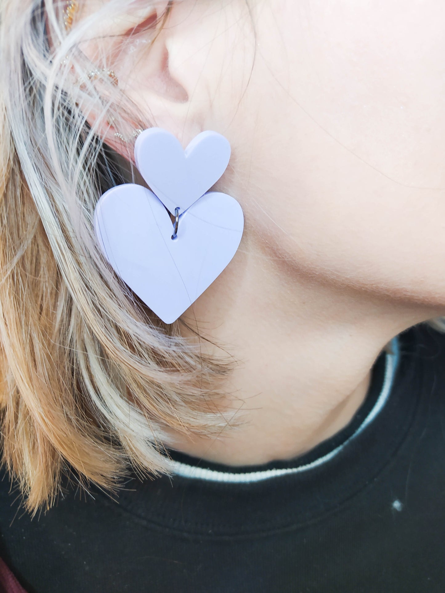 BOUCLES D'OREILLES - COEURS PLEIN