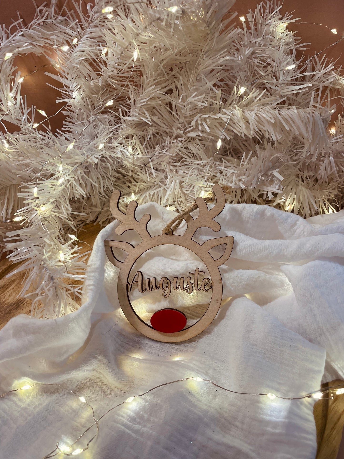 BOULE DE NOËL - RENNE NEZ COLORÉ