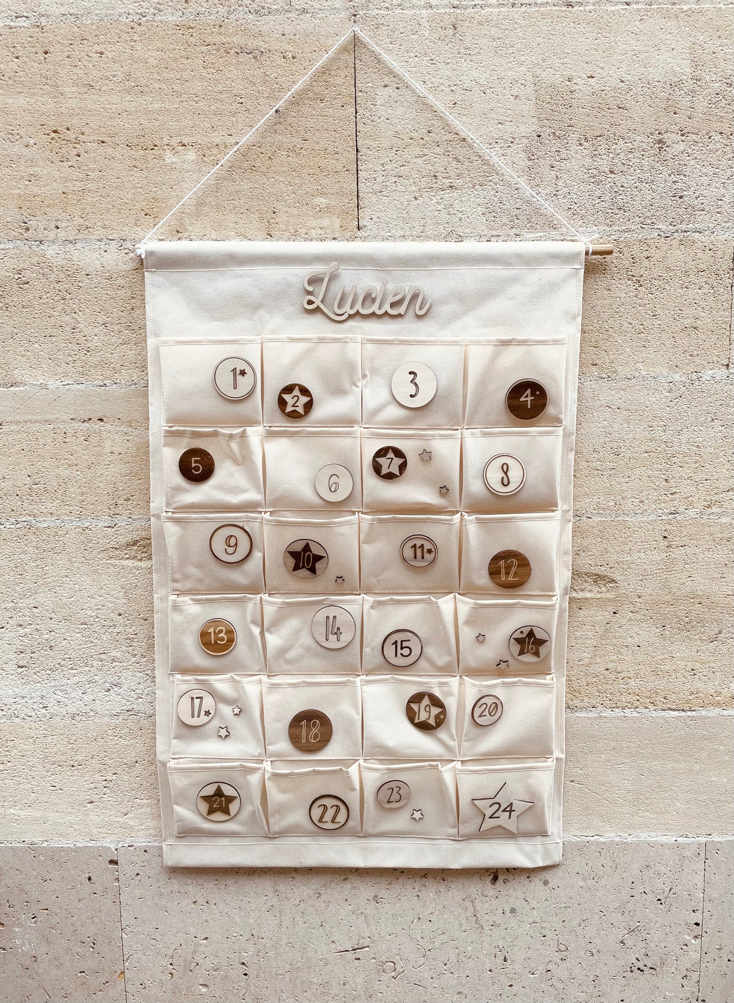 CALENDRIER DE L'AVENT EN TISSU
