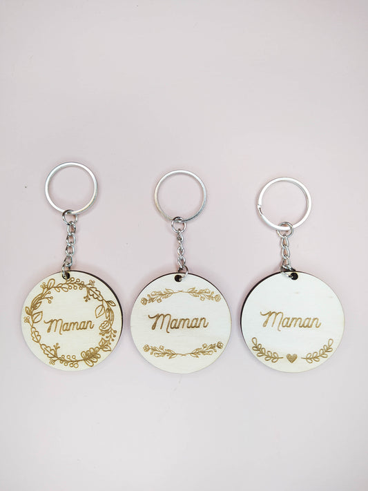 PORTE-CLÉS - " COURONE DE FLEURS " PERSONNALISABLE