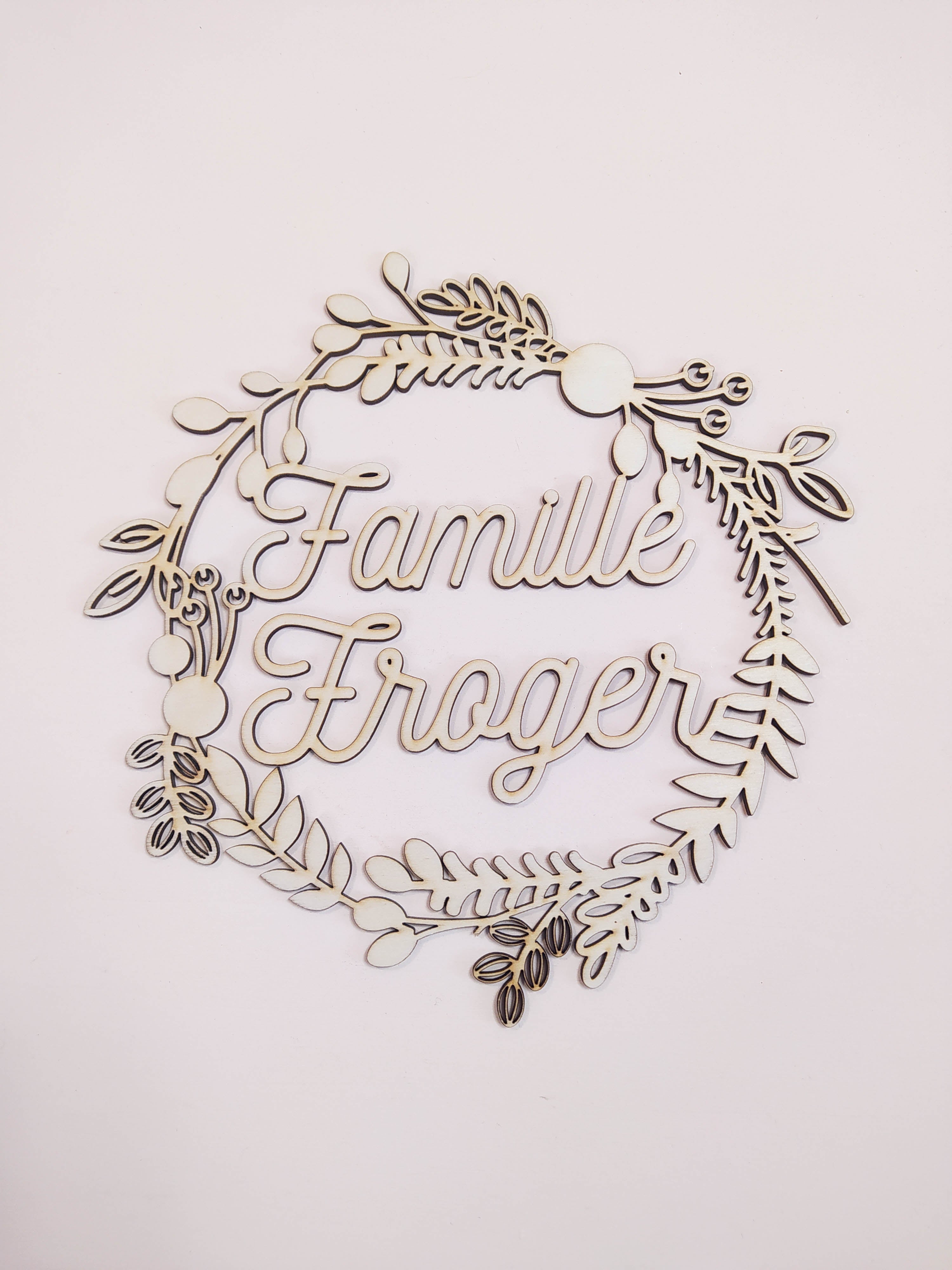 COURONNE DE FLEURS FAMILLE -PERSONNALISABLE