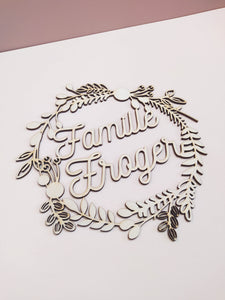 COURONNE DE FLEURS FAMILLE -PERSONNALISABLE