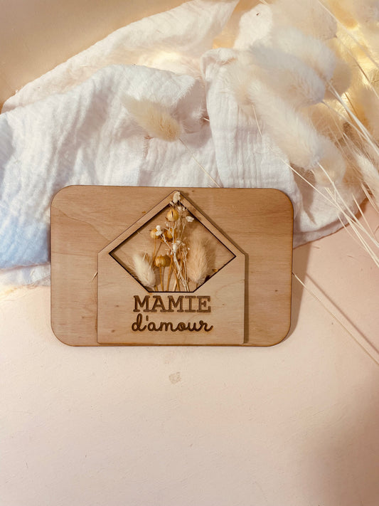 CARTE ENVELOPPE PERSONNALISABLE - MAMIE D'AMOUR