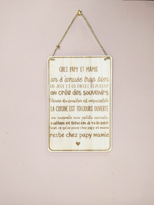 RÈGLES CHEZ PAPY ET MAMIE - PERSONNALISABLE