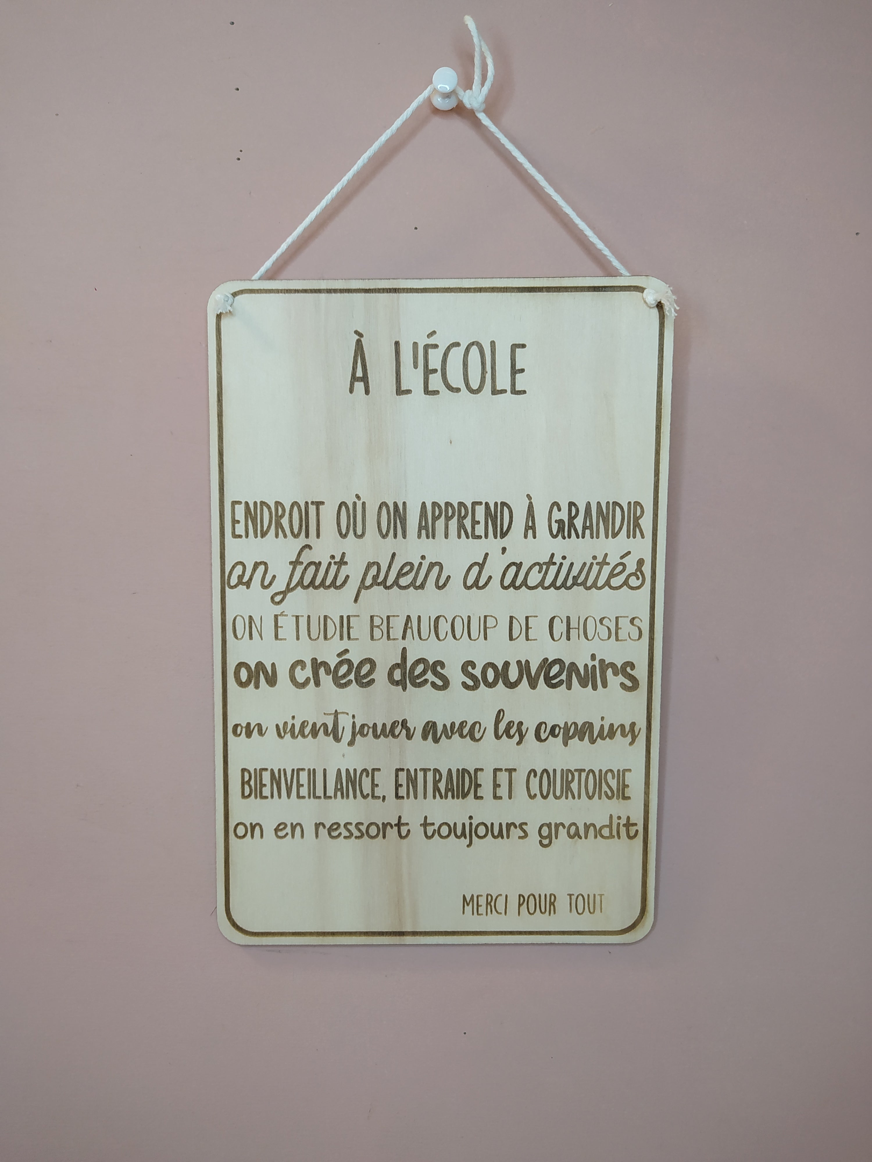 PANCARTE A L'ECOLE - PERSONNALISABLE