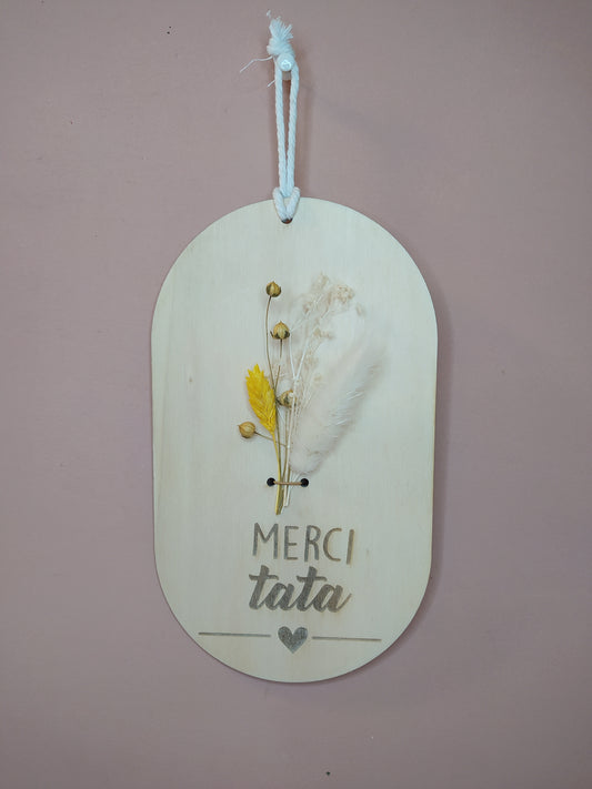 PANCARTE FLEURI/FLEURS SÉCHÉS-MAITRESSE/NOUNOU/ATSEM