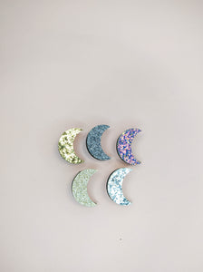 BROCHE - LUNE PAILLETTES