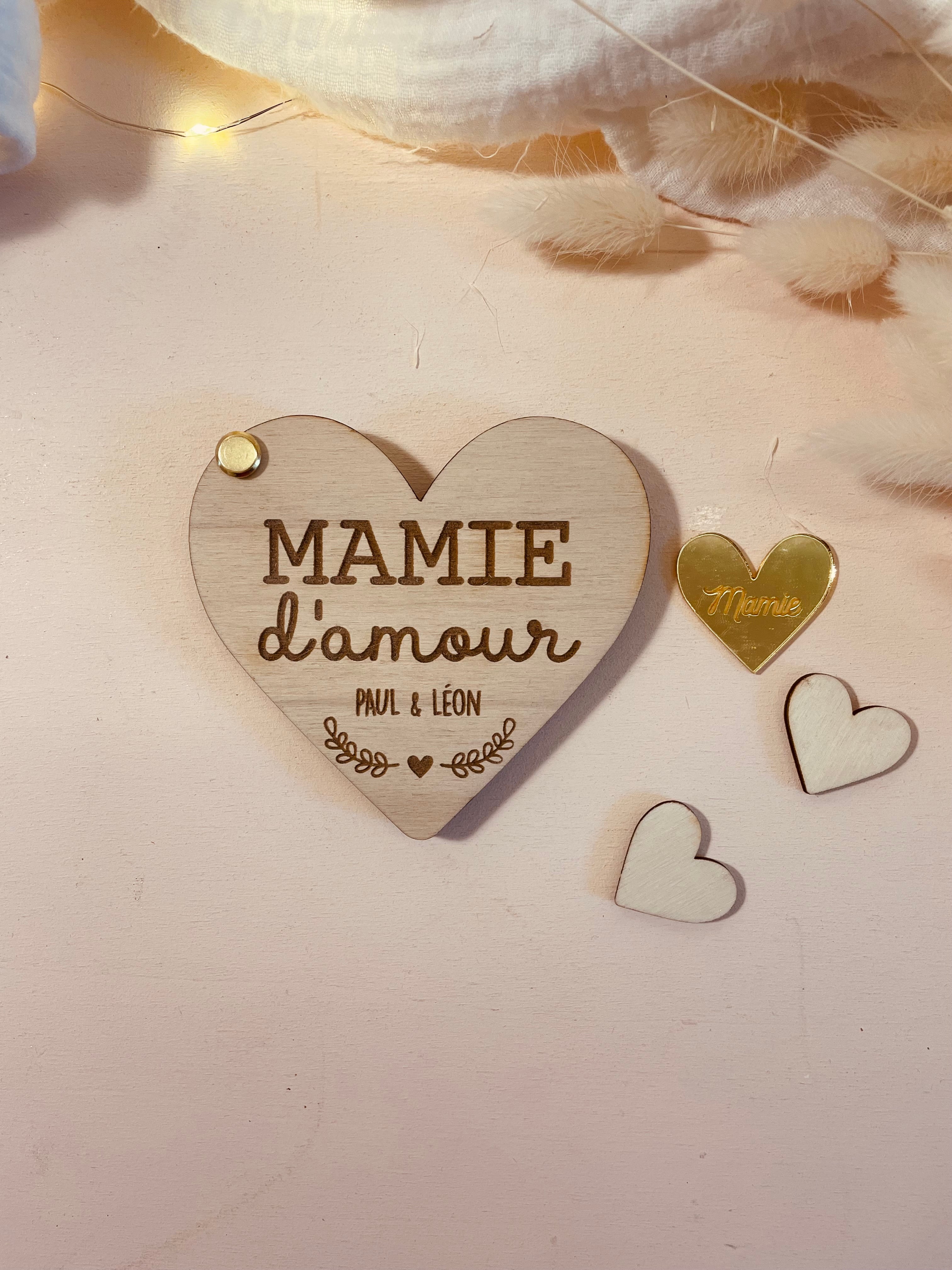 MIROIR COEUR PERSONNALISABLE -  MAMIE