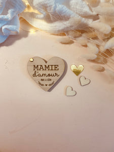 MIROIR COEUR PERSONNALISABLE -  MAMIE