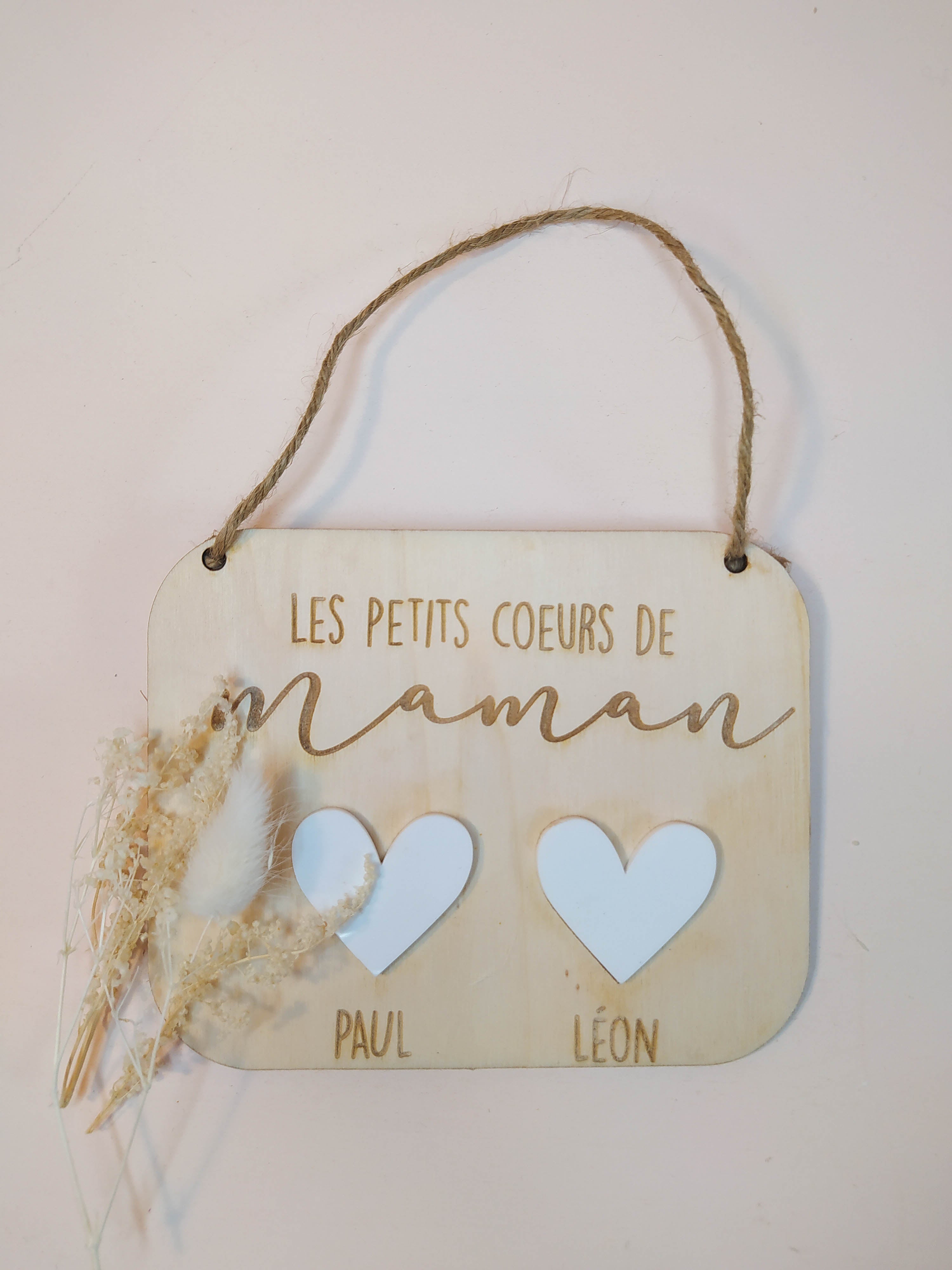 PANCARTE LES PETITS COEURS - PERSONNALISABLE