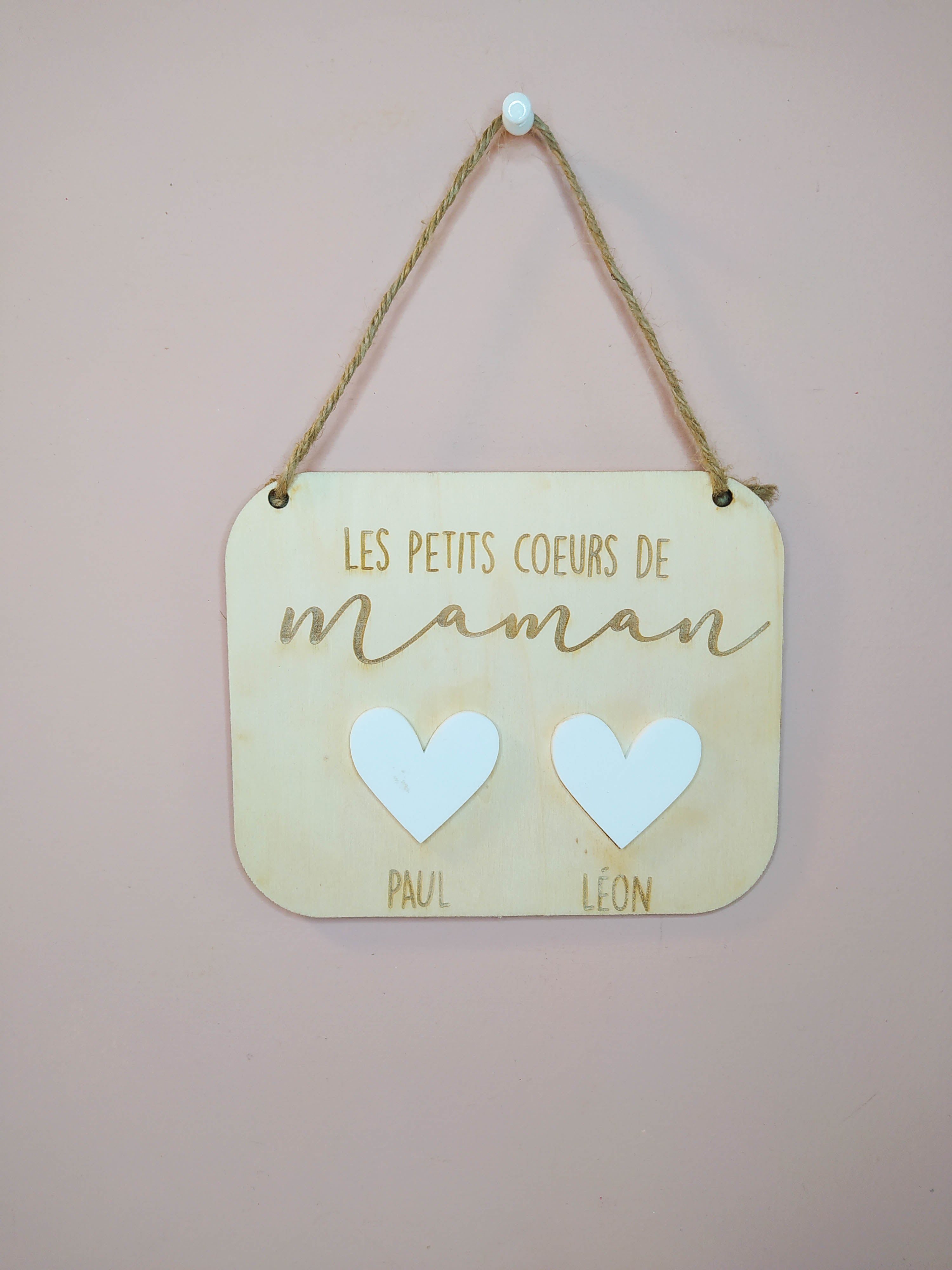 PANCARTE LES PETITS COEURS - PERSONNALISABLE