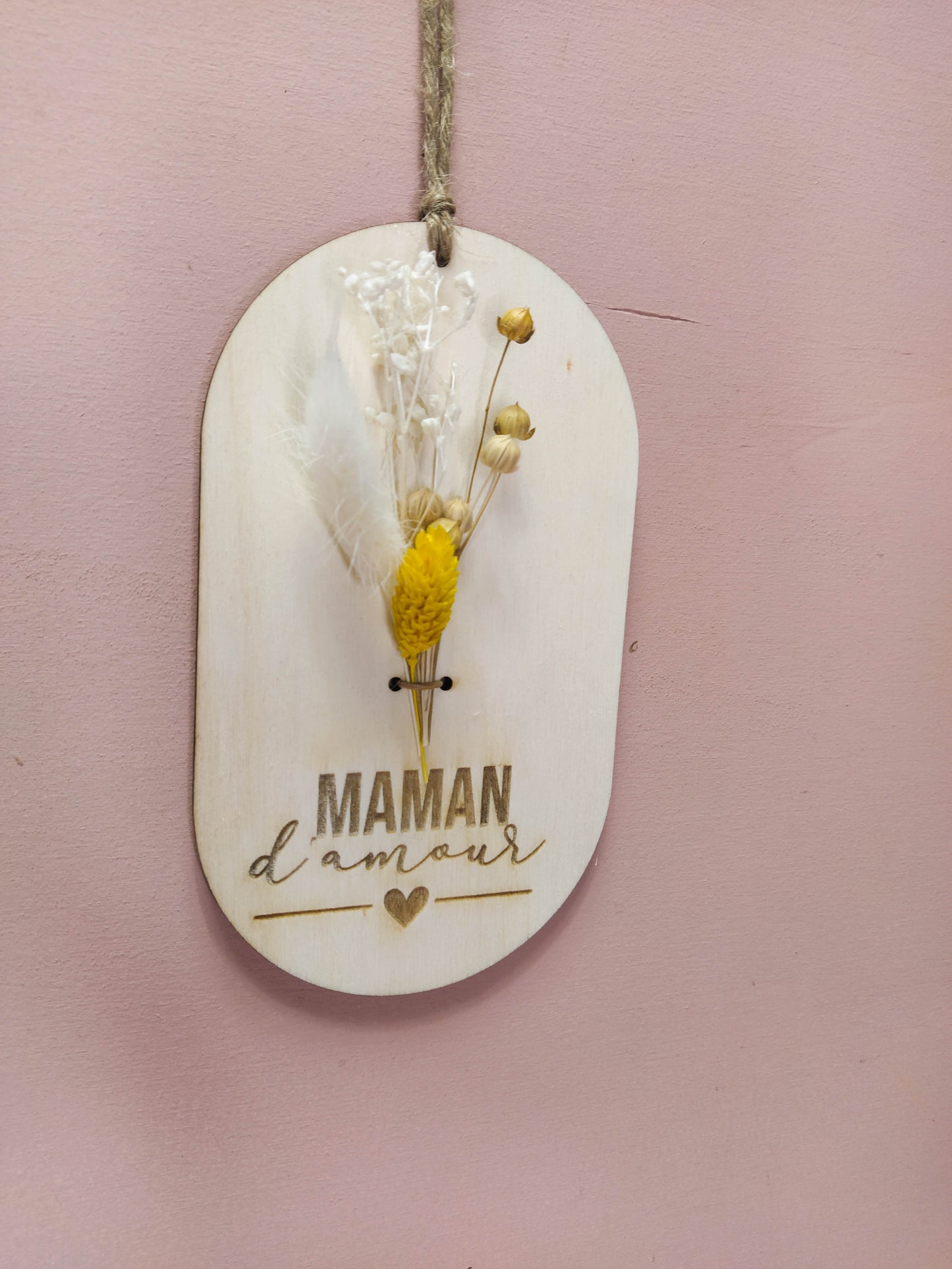 PANCARTE FLEURI/FLEURS SÉCHÉS - MAMAN