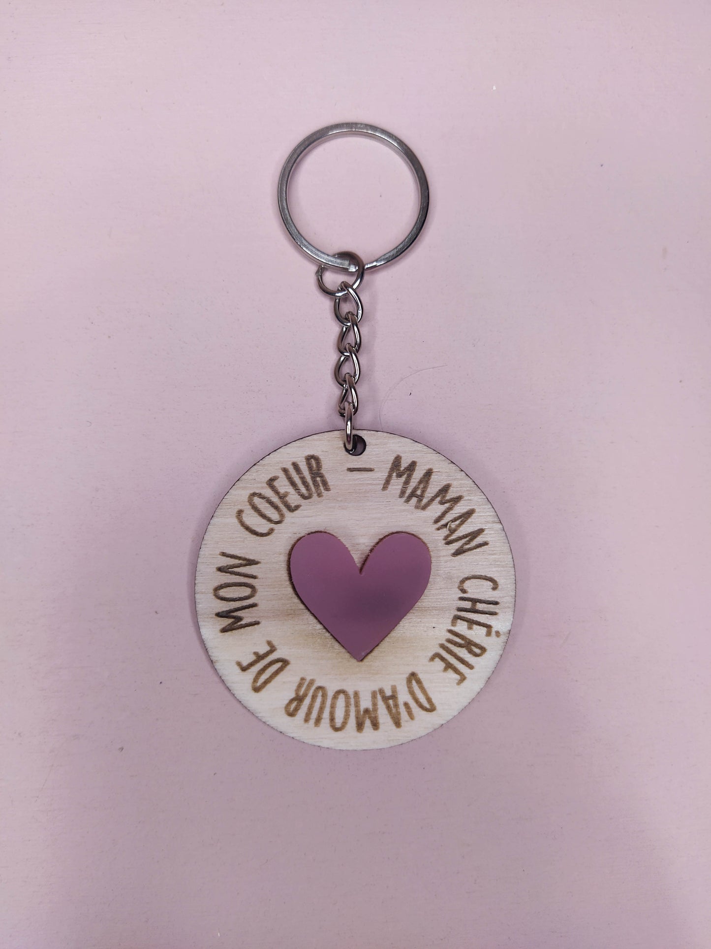 PORTE-CLÉS -  MAMAN D'AMOUR DE MON COEUR COLORÉ