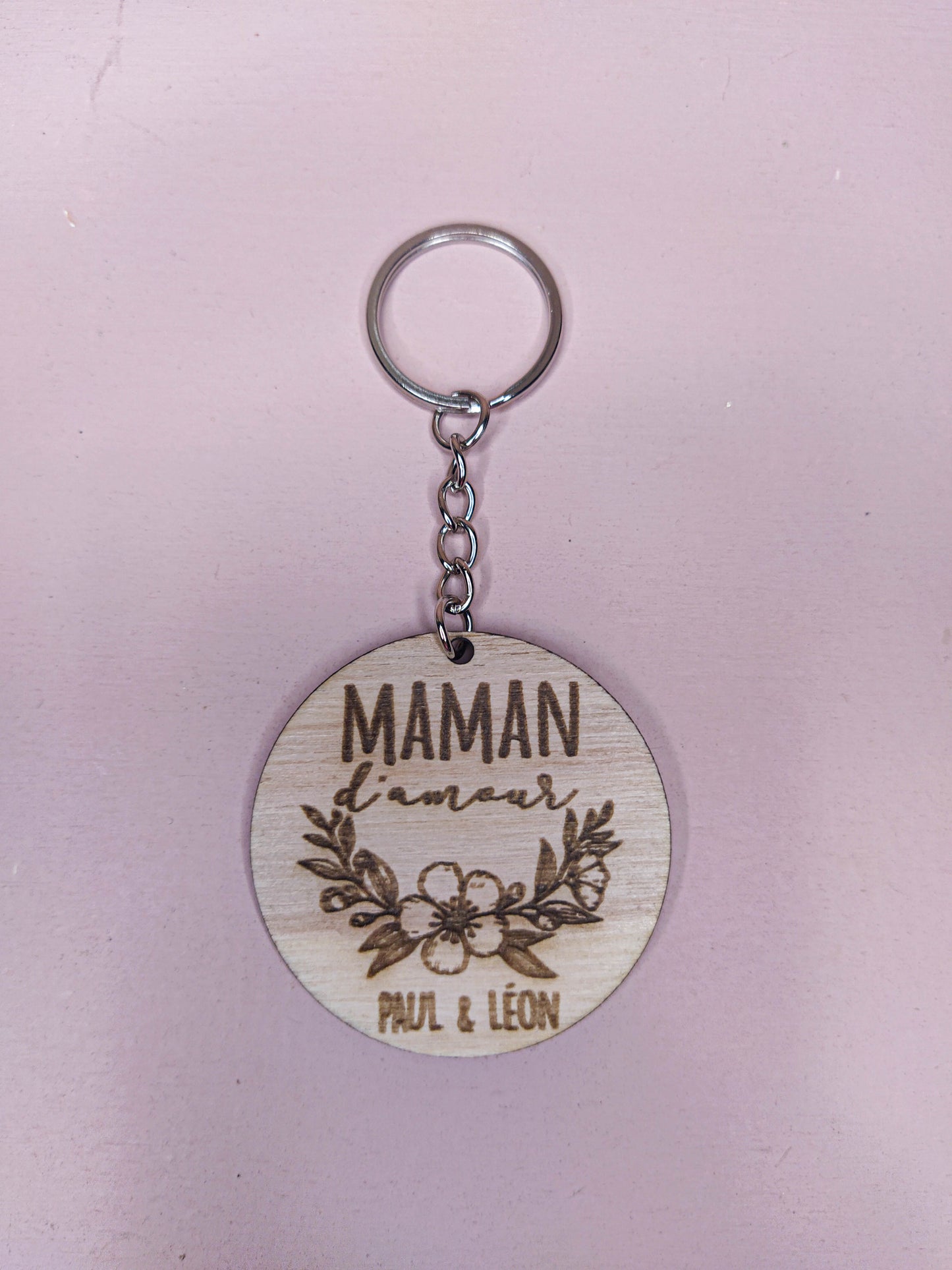 PORTE-CLÉS -  MAMAN D'AMOUR FLEURI