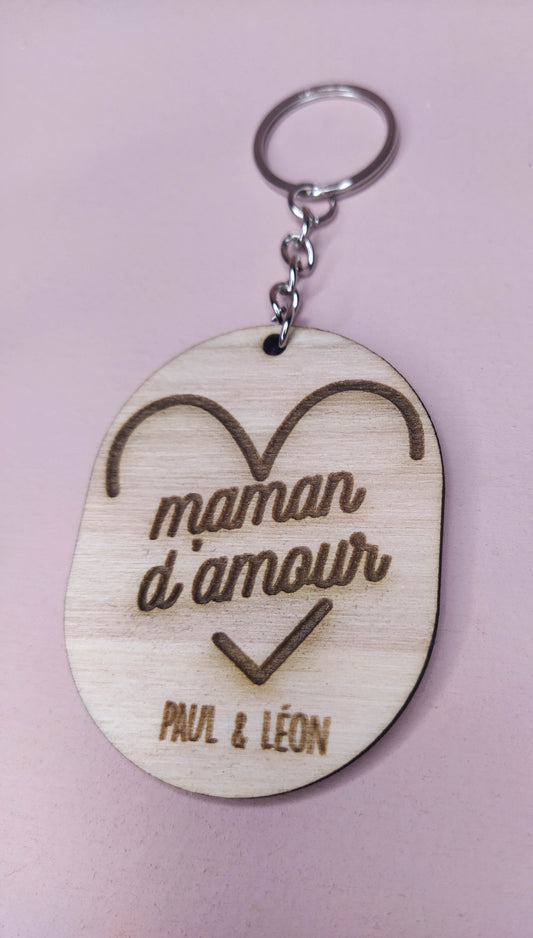 PORTE-CLÉS COEUR - MAMAN D'AMOUR