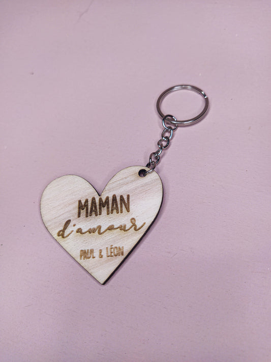 PORTE-CLÉS -  MAMAN D'AMOUR COEUR