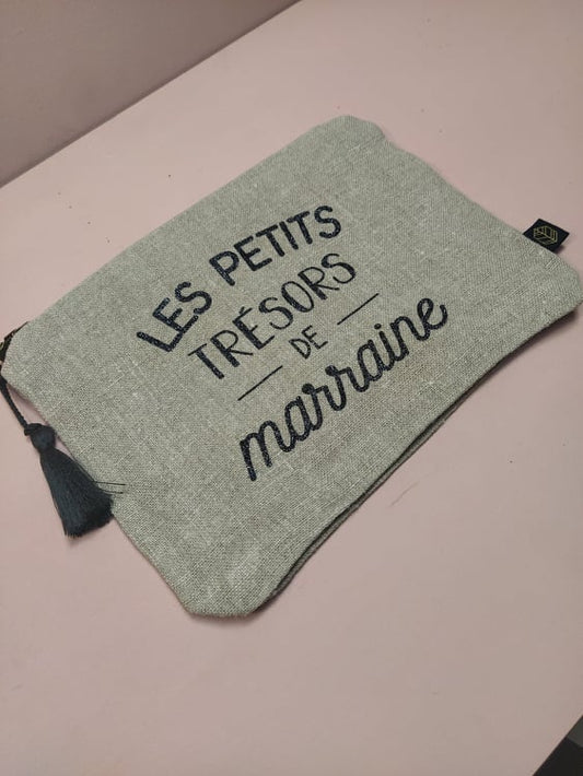 POCHETTE EN LIN NATUREL - PERSONNALISABLE