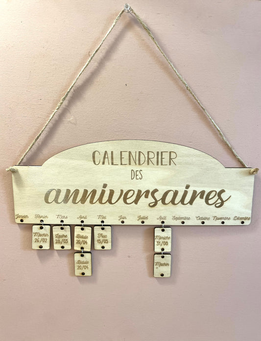 CALENDRIER ANNIVERSAIRE - PERSONNALISABLE